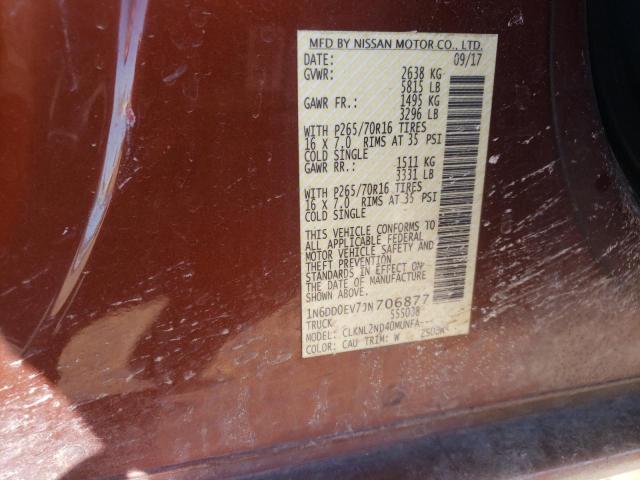 Photo 10 from auction – 2018 NISSAN FRONTIER S with VIN 1N6DD0EV7JN706877