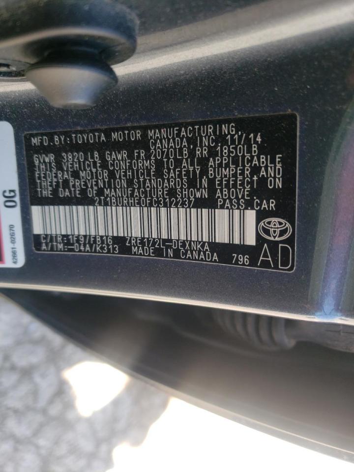 Photo 10 from auction – 2015 TOYOTA COROLLA L with VIN 2T1BURHE0FC312237