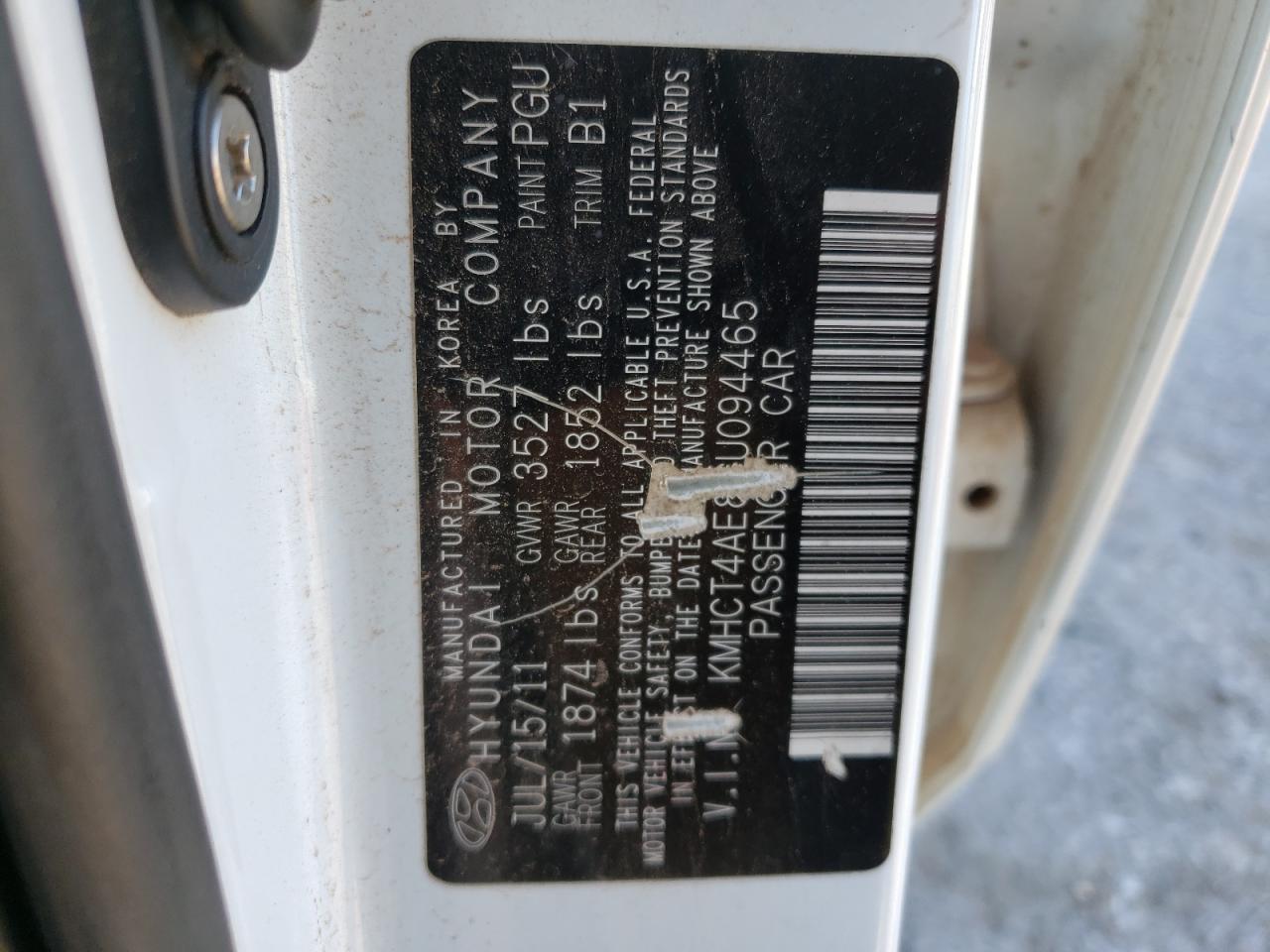 Photo 10 from auction – 2012 HYUNDAI ACCENT GLS with VIN KMHCT4AE8CU094465