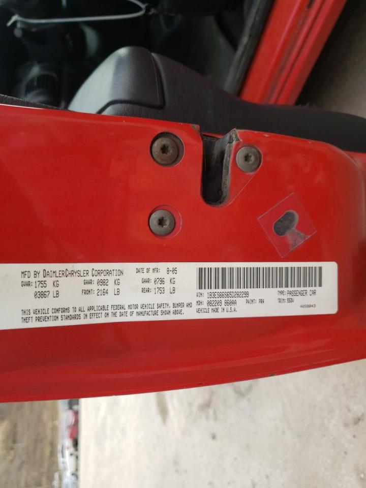 Photo 10 from auction – 2005 DODGE NEON SRT-4 with VIN 1B3ES66S65D282299