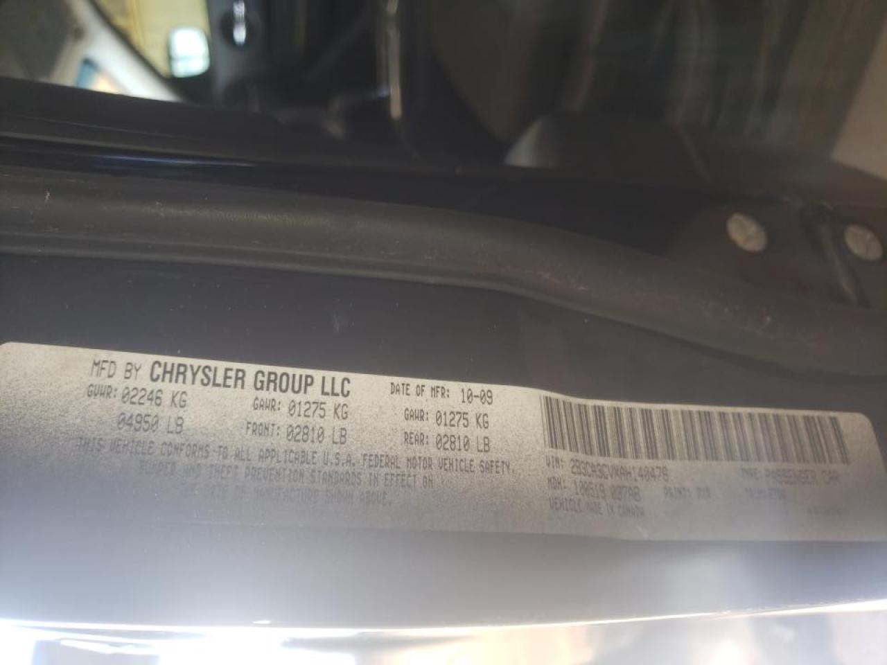 Photo 10 from auction – 2010 DODGE CHARGER SX with VIN 2B3CA3CVXAH140476