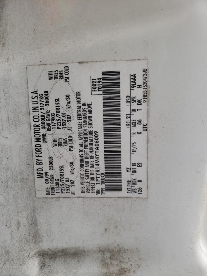 Photo 10 from auction – 2000 FORD RANGER SUP with VIN 1FTYR14V4YTA06009