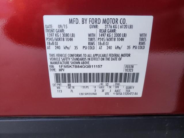 Photo 10 from auction – 2016 FORD EXPLORER with VIN 1FM5K7B84GGB11157