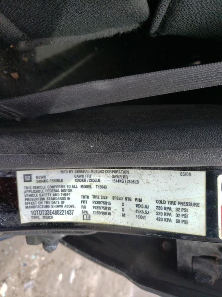 Photo 10 from auction – 2008 GMC CANYON with VIN 1GTDT33E488221437