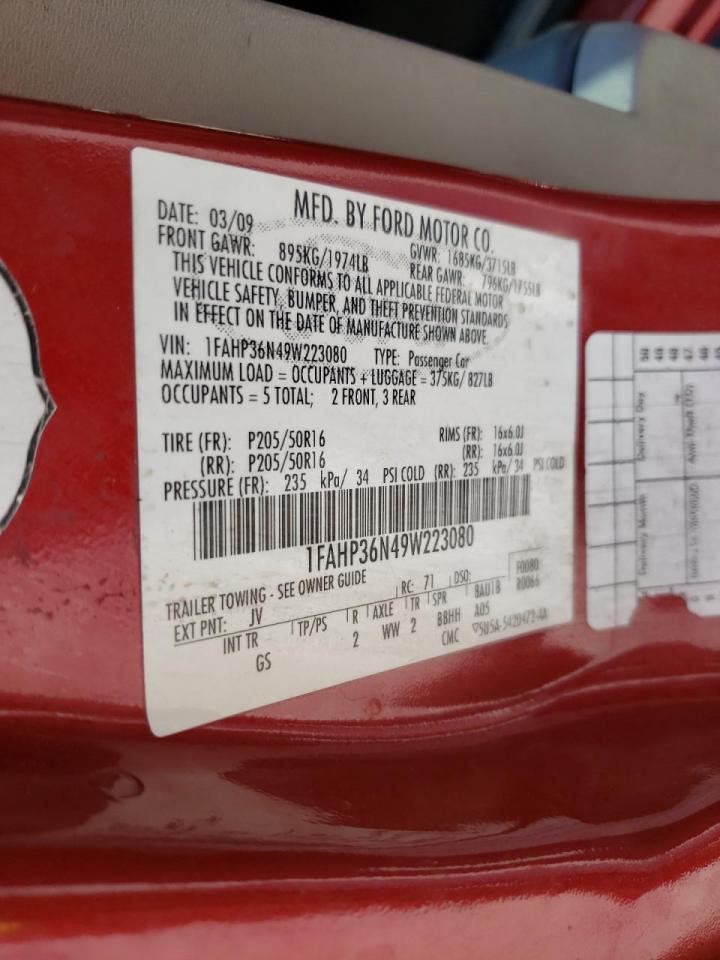 Photo 10 from auction – 2009 FORD FOCUS SES with VIN 1FAHP36N49W223080