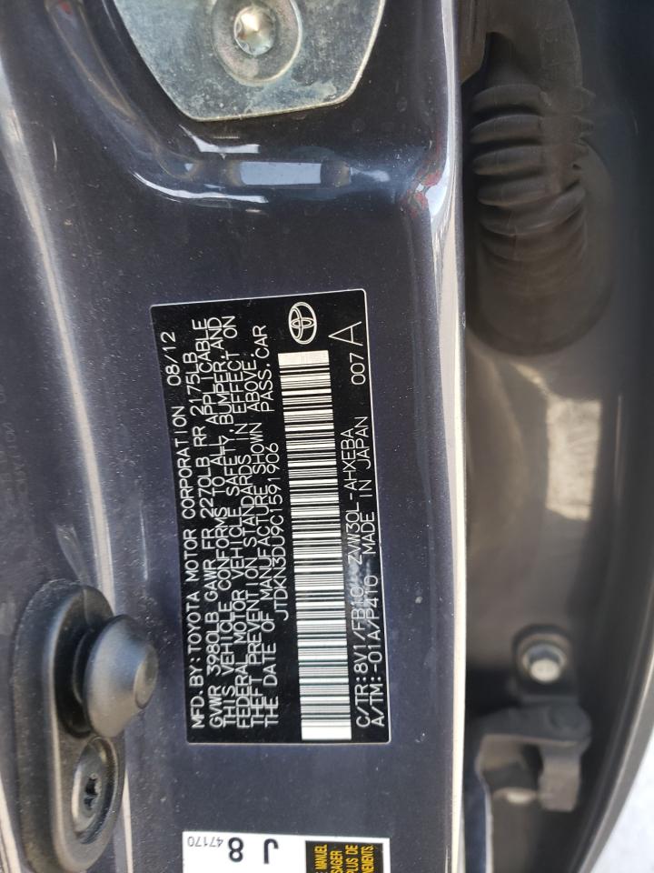 Photo 10 from auction – 2012 TOYOTA PRIUS with VIN JTDKN3DU9C1591906