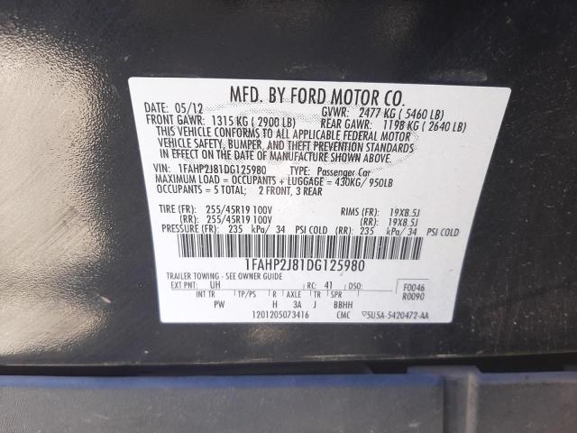 Photo 10 from auction – 2013 FORD TAURUS LIM with VIN 1FAHP2J81DG125980