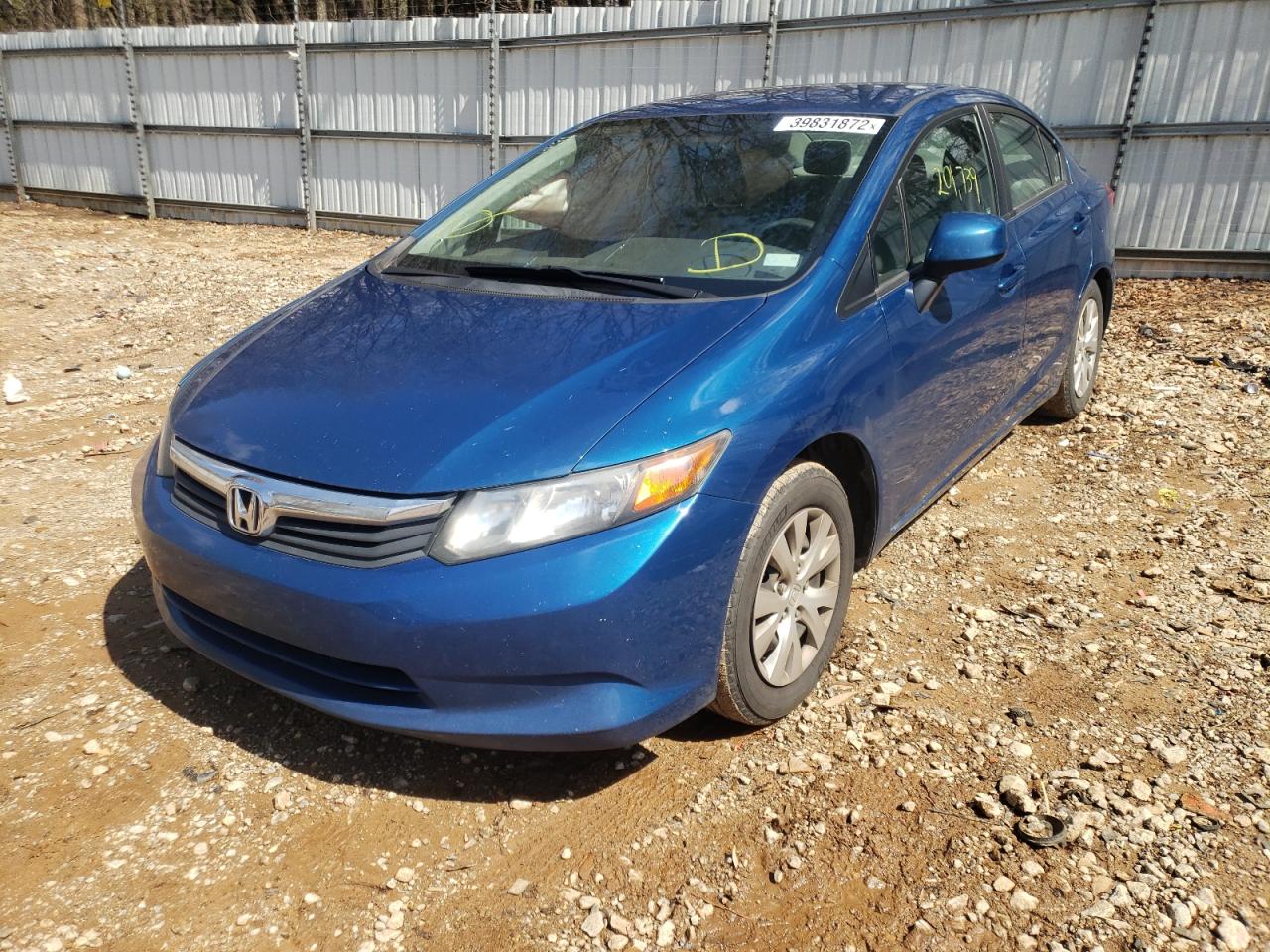 Photo 2 from auction – 2012 HONDA CIVIC LX with VIN 19XFB2F54CE080658