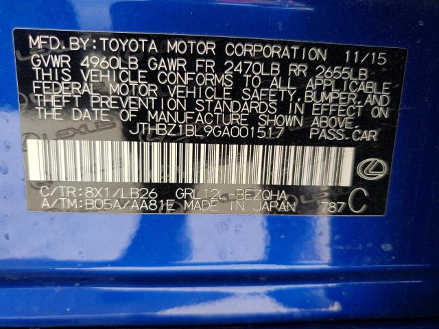 Photo 10 from auction – 2016 LEXUS GS 350 BAS with VIN JTHBZ1BL9GA001517