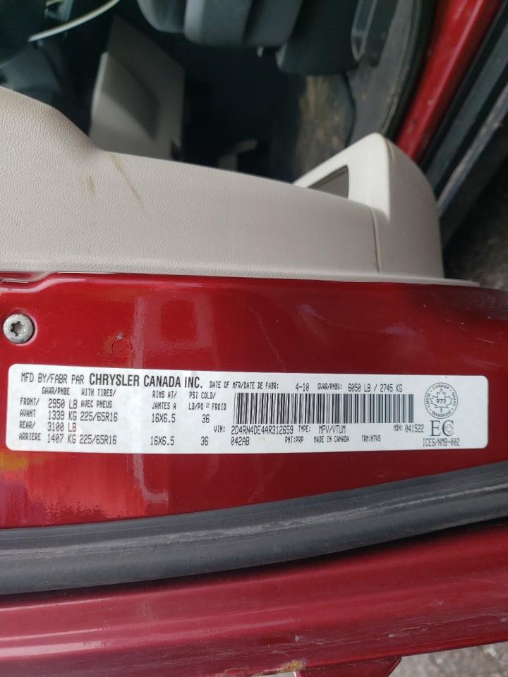 Photo 10 from auction – 2010 DODGE GRAND CARA with VIN 2D4RN4DE4AR312659