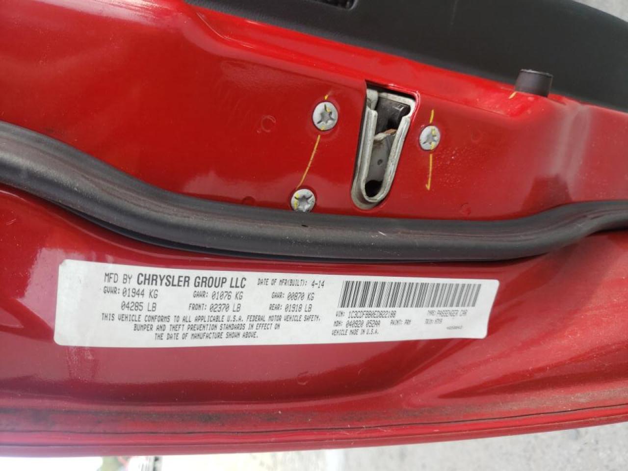 Photo 10 from auction – 2014 DODGE DART SXT with VIN 1C3CDFBB0ED822188