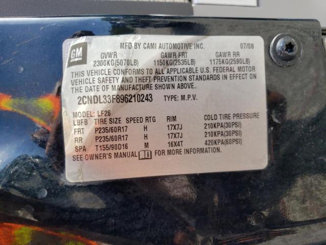 Photo 10 from auction – 2009 CHEVROLET EQUINOX LT with VIN 2CNDL33F896210243