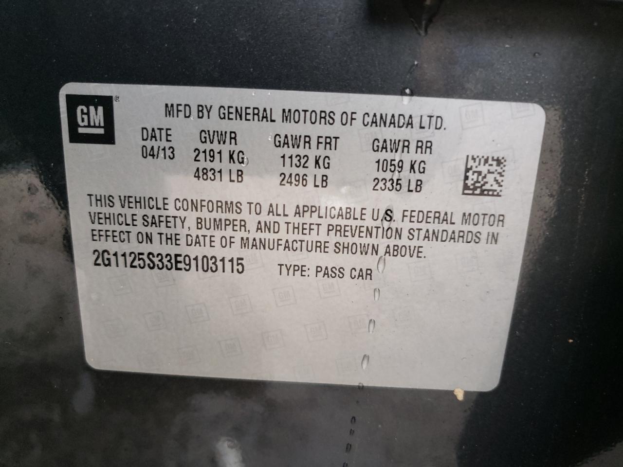 Photo 10 from auction – 2014 CHEVROLET IMPALA LT with VIN 2G1125S33E9103115
