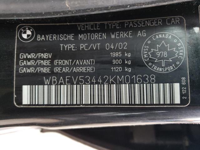 Photo 10 from auction – 2002 BMW 330 I with VIN WBAEV53442KM01638
