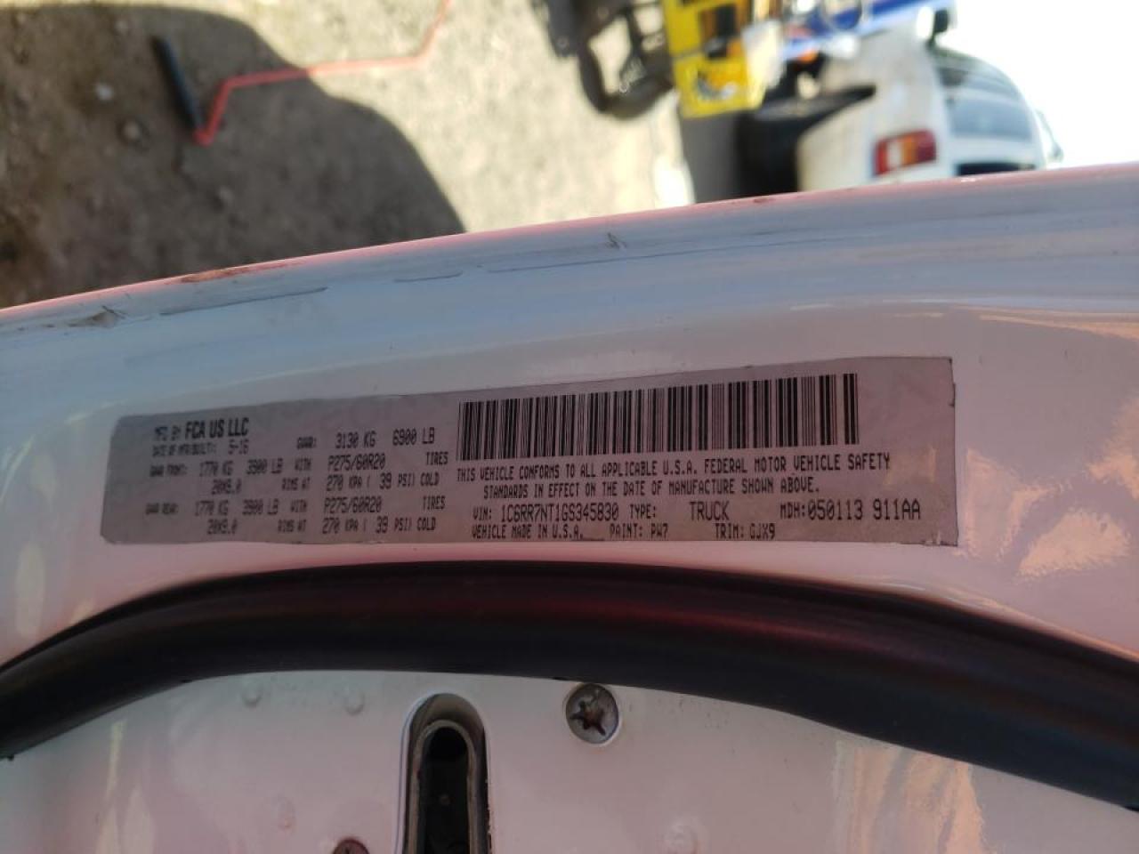 Photo 10 from auction – 2016 RAM 1500 LARAM with VIN 1C6RR7NT1GS345830