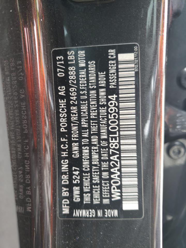 Photo 10 from auction – 2014 PORSCHE PANAMERA 2 with VIN WP0AA2A78EL005994