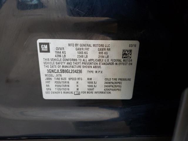 Photo 10 from auction – 2016 CHEVROLET TRAX 1LT with VIN 3GNCJLSB8GL204236