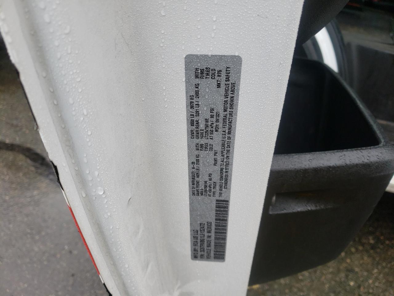 Photo 10 from auction – 2020 RAM PROMASTER with VIN 3C6TRVBG1LE132472