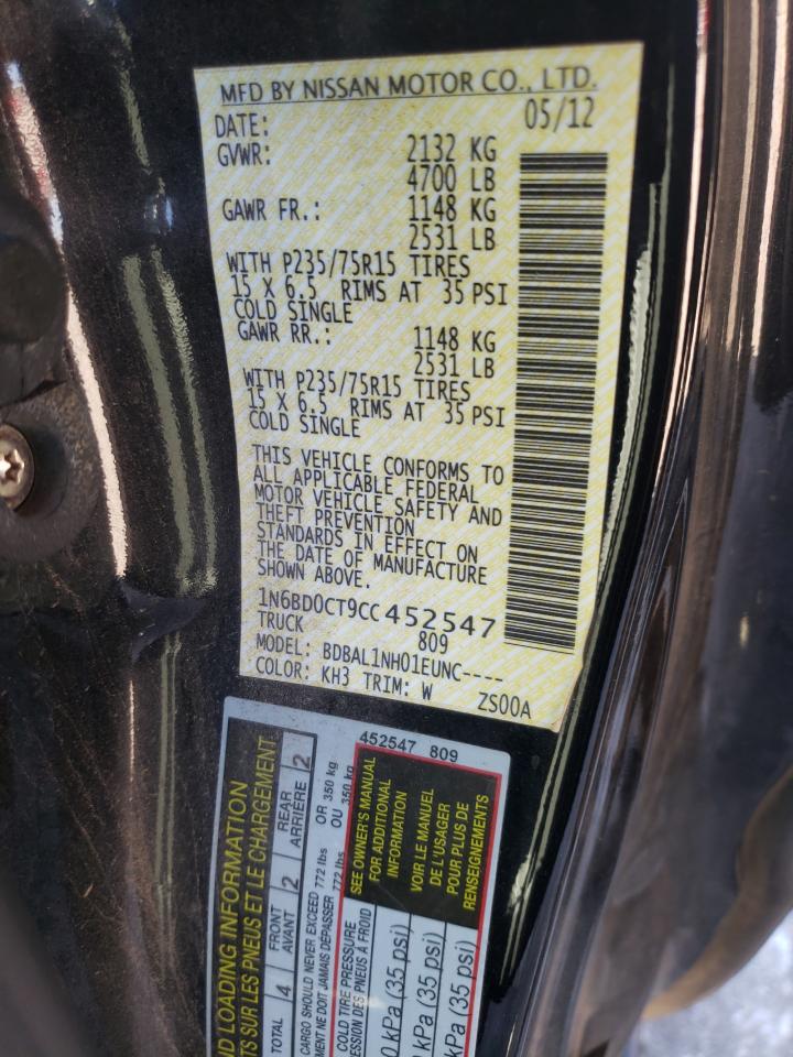 Photo 10 from auction – 2012 NISSAN FRONTIER S with VIN 1N6BD0CT9CC452547