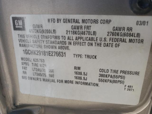Photo 10 from auction – 2001 CHEVROLET 2500 HD with VIN 1GCHK29181E276631