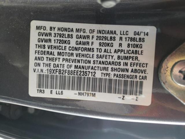 Photo 10 from auction – 2014 HONDA CIVIC EX with VIN 19XFB2F88EE235712