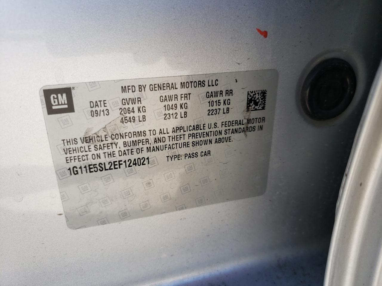 Photo 10 from auction – 2014 CHEVROLET MALIBU 2LT with VIN 1G11E5SL2EF124021