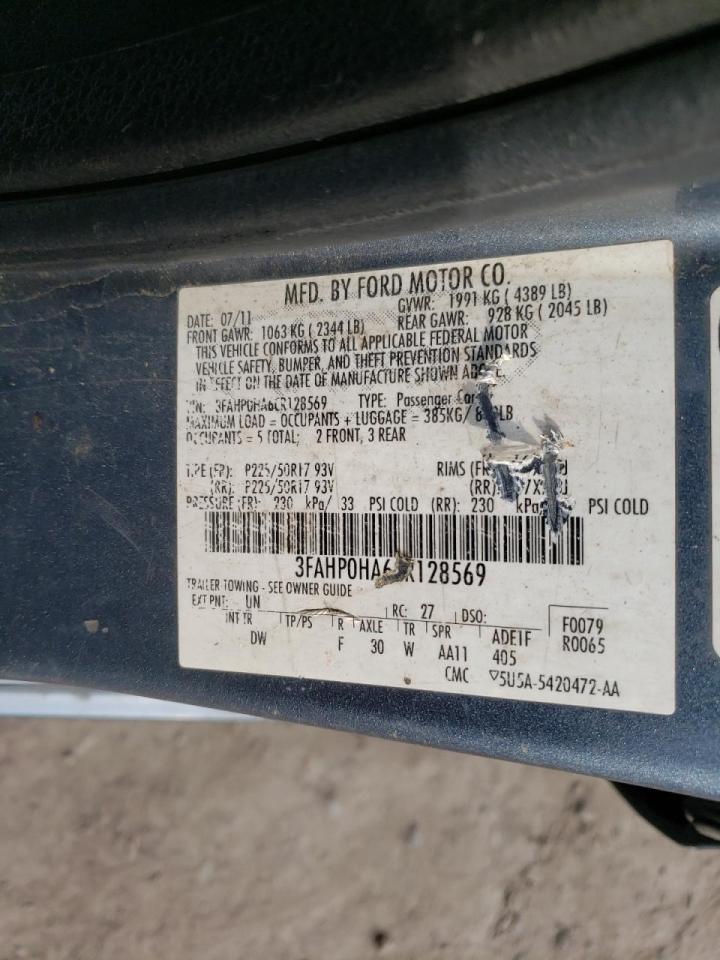 Photo 10 from auction – 2012 FORD FUSION SE with VIN 3FAHP0HA6CR128569