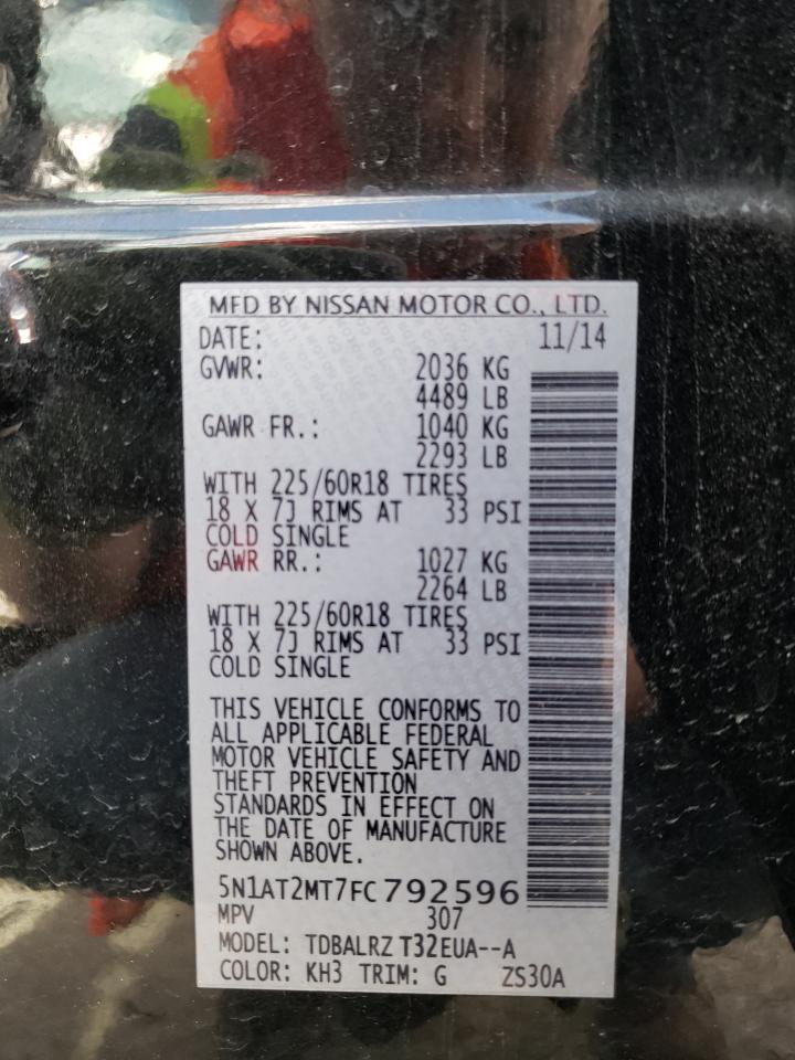 Photo 10 from auction – 2015 NISSAN ROGUE S with VIN 5N1AT2MT7FC792596