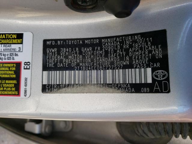 Photo 10 from auction – 2011 TOYOTA CAROLLA with VIN 2T1BU4EE0BC727527