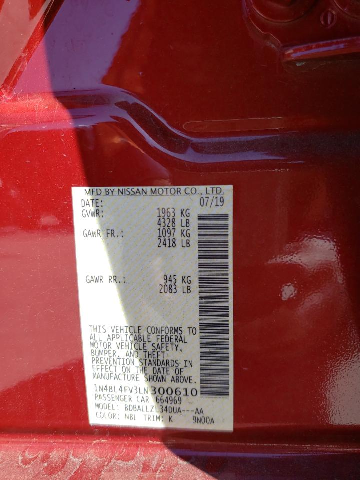 Photo 10 from auction – 2020 NISSAN ALTIMA PLA with VIN 1N4BL4FV3LN300610