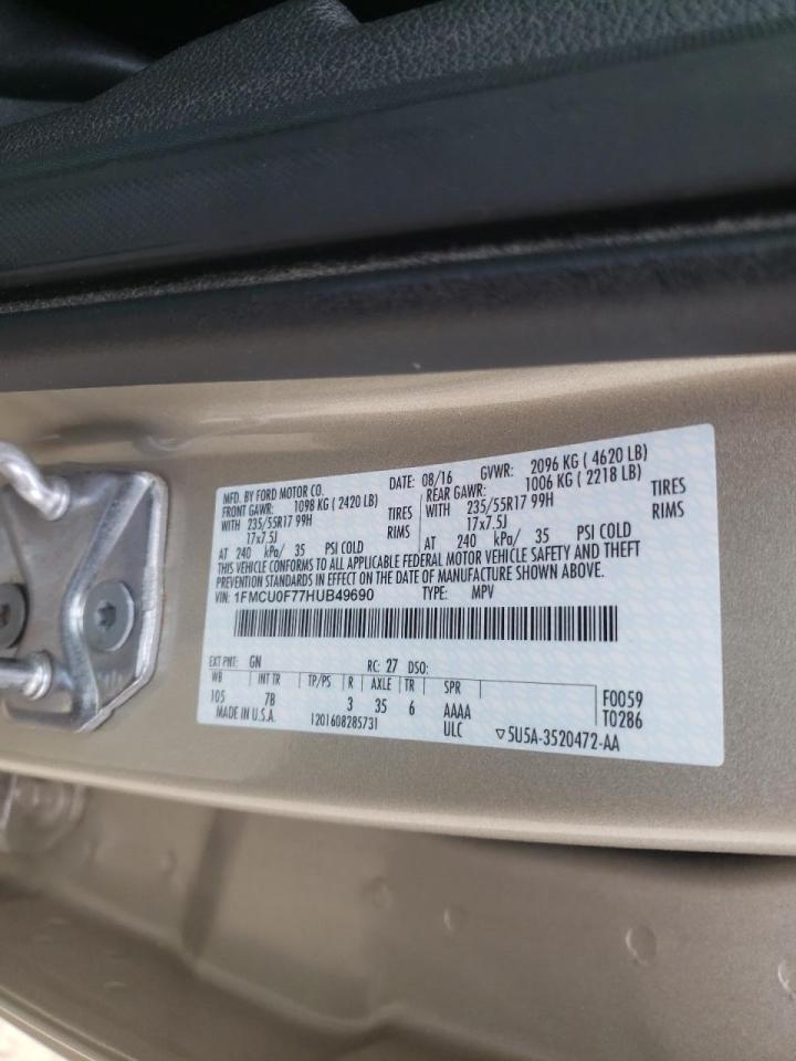 Photo 10 from auction – 2017 FORD ESCAPE S with VIN 1FMCU0F77HUB49690
