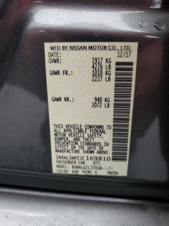 Photo 10 from auction – 2018 NISSAN ALTIMA 2.5 with VIN 1N4AL3AP2JC169810