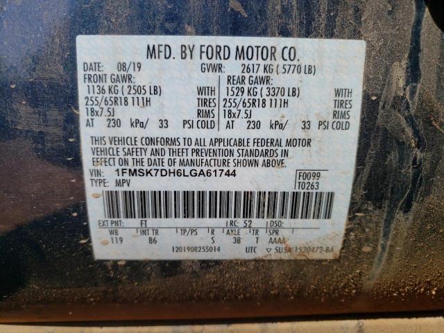 Photo 10 from auction – 2020 FORD EXPLORER X with VIN 1FMSK7DH6LGA61744