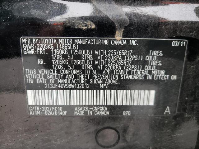 Photo 10 from auction – 2011 TOYOTA RAV4 with VIN 2T3JF4DV9BW132012