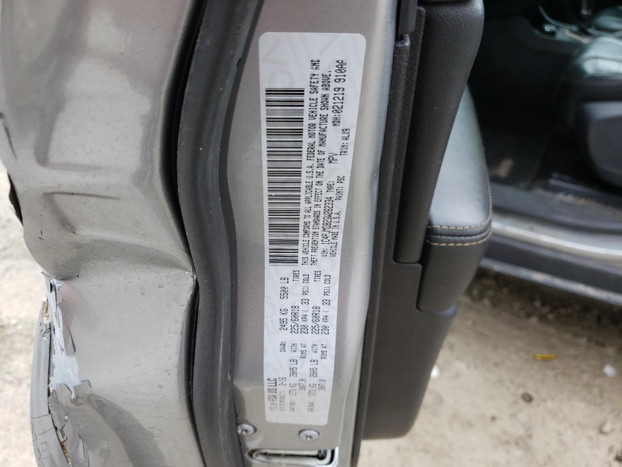 Photo 10 from auction – 2016 JEEP CHEROKEE L with VIN 1C4PJMDB2GW262334