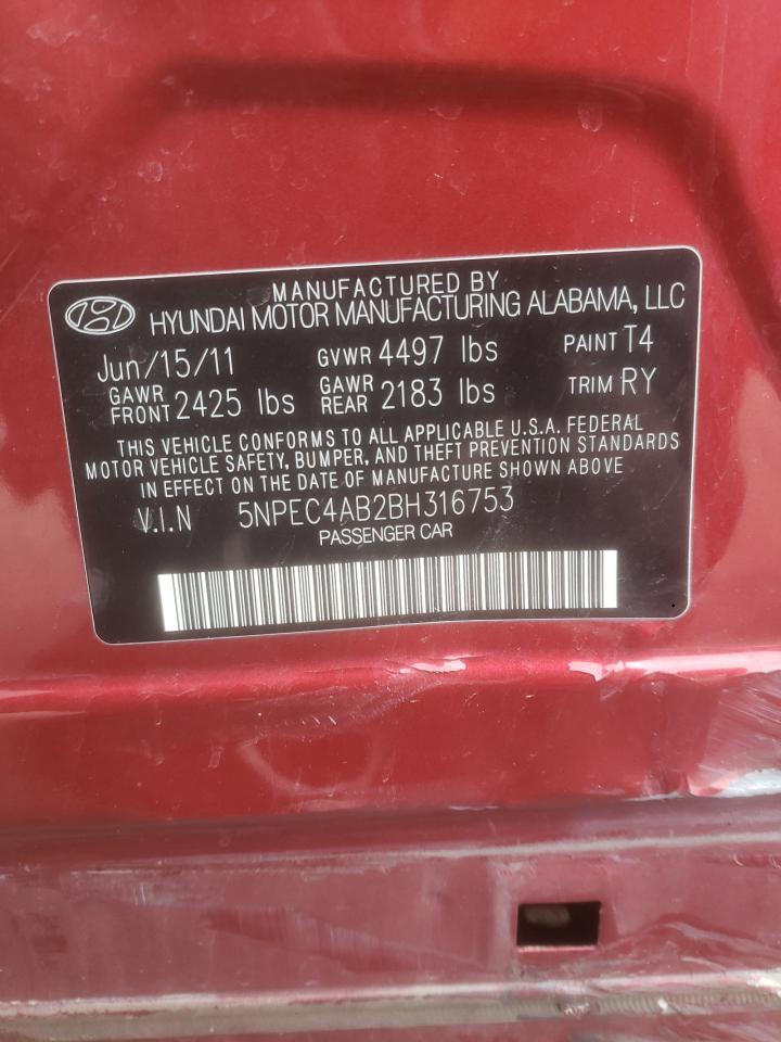 Photo 10 from auction – 2011 HYUNDAI SONATA SE with VIN 5NPEC4AB2BH316753