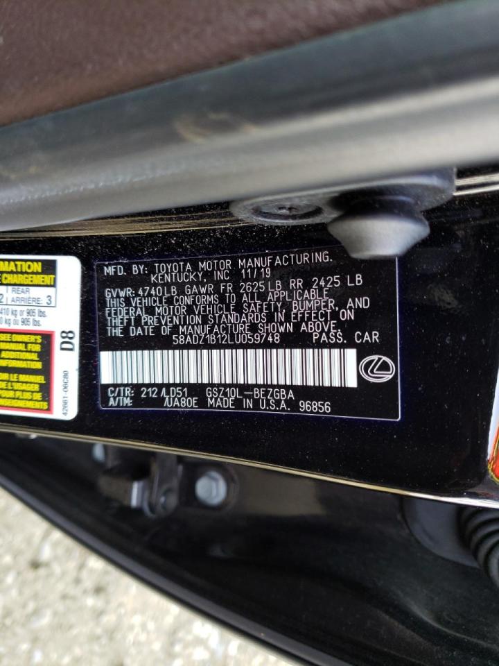 Photo 10 from auction – 2020 LEXUS ES 350 with VIN 58ADZ1B12LU059748