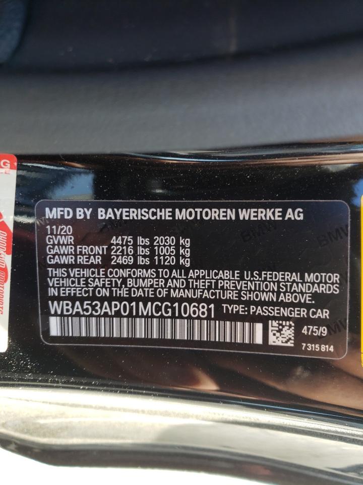 Photo 10 from auction – 2021 BMW 430I with VIN WBA53AP01MCG10681