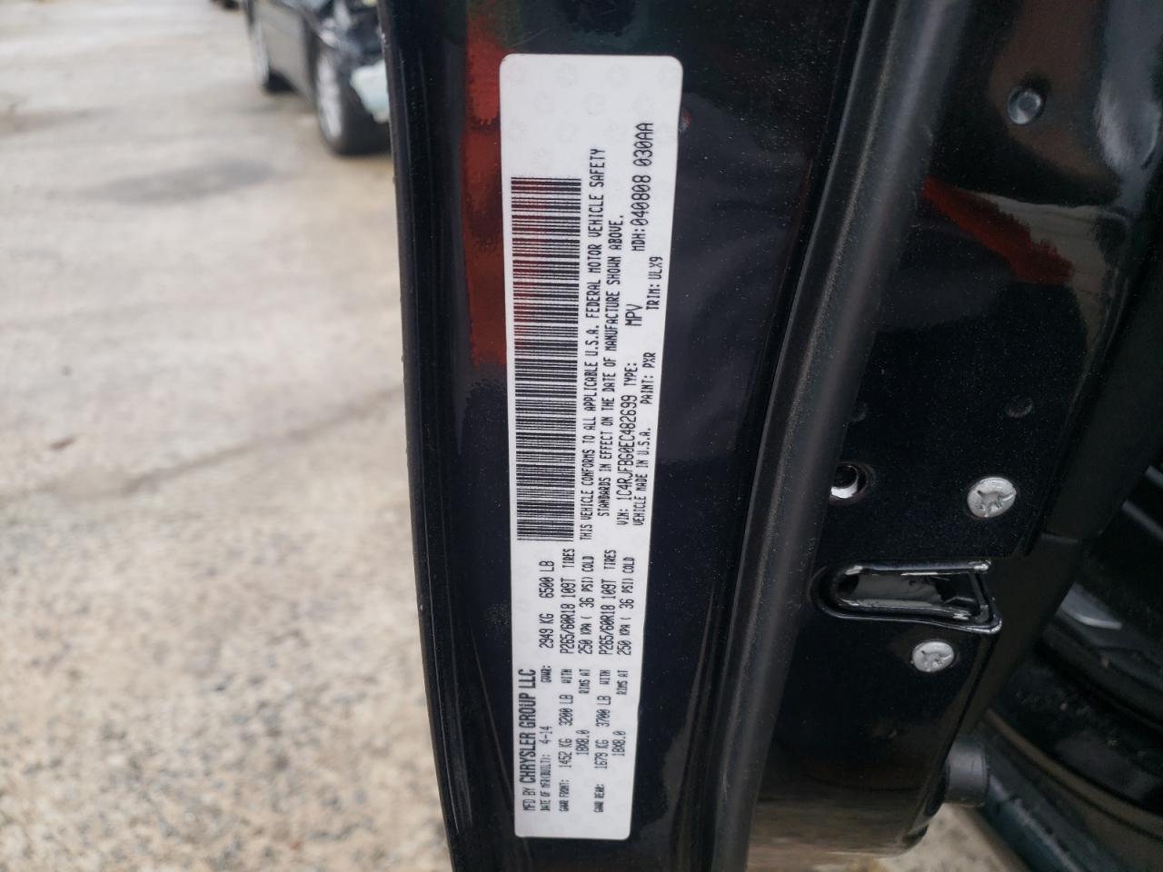 Photo 10 from auction – 2014 JEEP GRAND CHER with VIN 1C4RJFBG0EC482699