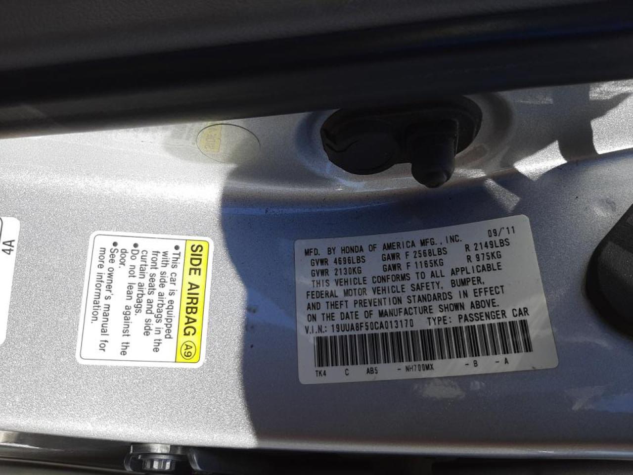 Photo 14 from auction – 2012 ACURA TL with VIN 19UUA8F50CA013170