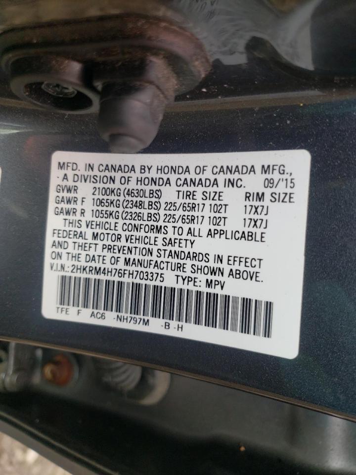 Photo 10 from auction – 2015 HONDA CR-V EXL with VIN 2HKRM4H76FH703375