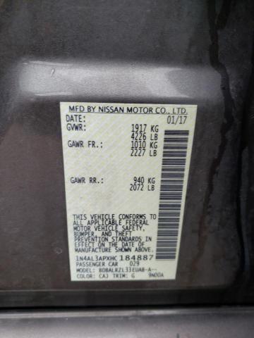 Photo 10 from auction – 2017 NISSAN ALTIMA 2.5 with VIN 1N4AL3APXHC184887