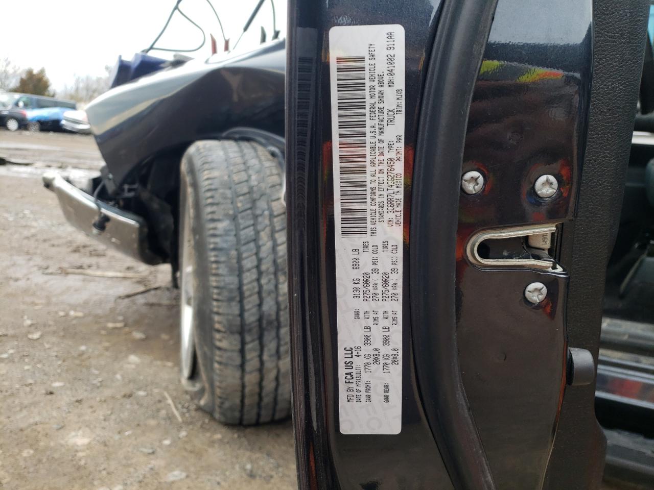 Photo 10 from auction – 2016 RAM 1500 SLT with VIN 3C6RR7LT4GG276450