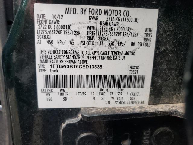 Photo 10 from auction – 2012 FORD F350 SUPER with VIN 1FT8W3BT6CED13538