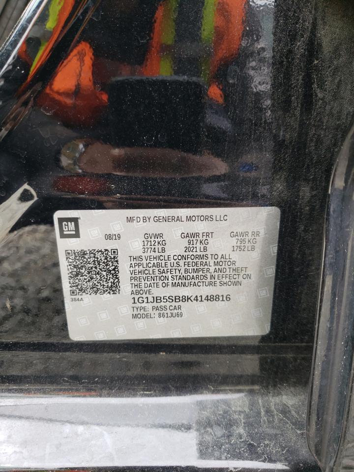 Photo 10 from auction – 2019 CHEVROLET SONIC LS with VIN 1G1JB5SB8K4148816