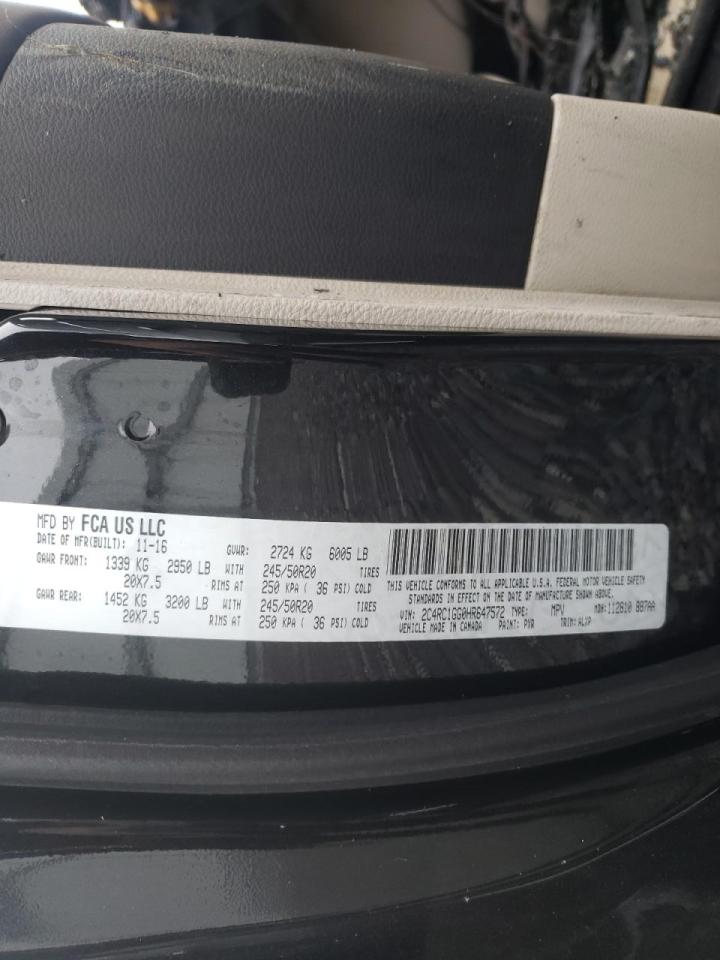 Photo 10 from auction – 2017 CHRYSLER PACIFICA L with VIN 2C4RC1GG0HR647572