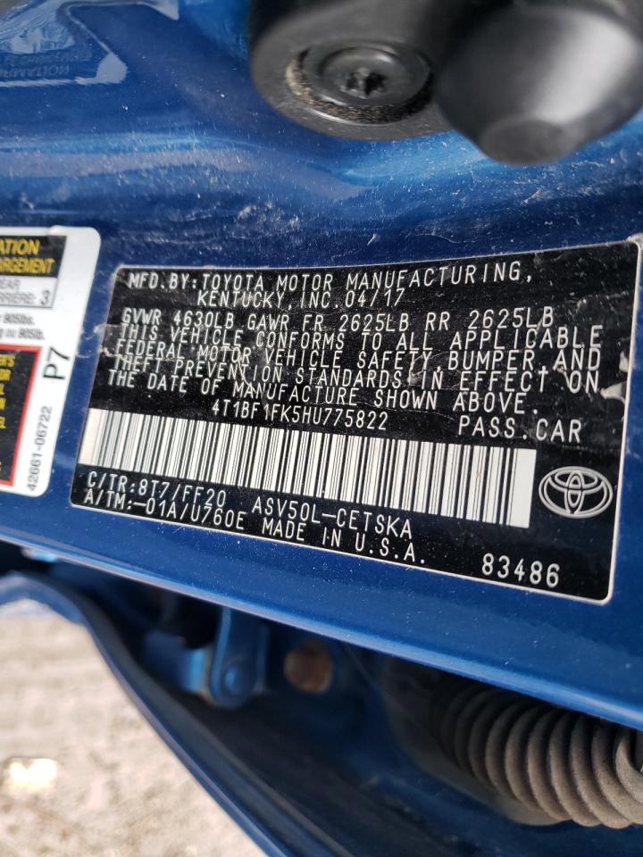 Photo 10 from auction – 2017 TOYOTA CAMRY LE with VIN 4T1BF1FK5HU775822