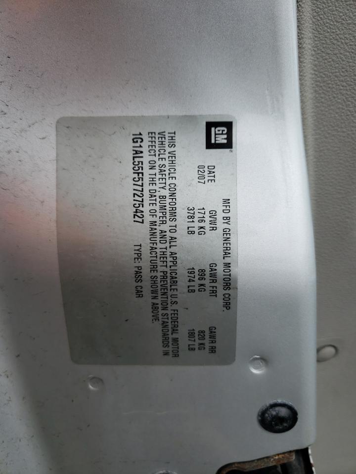 Photo 10 from auction – 2007 CHEVROLET COBALT LT with VIN 1G1AL55F577275427