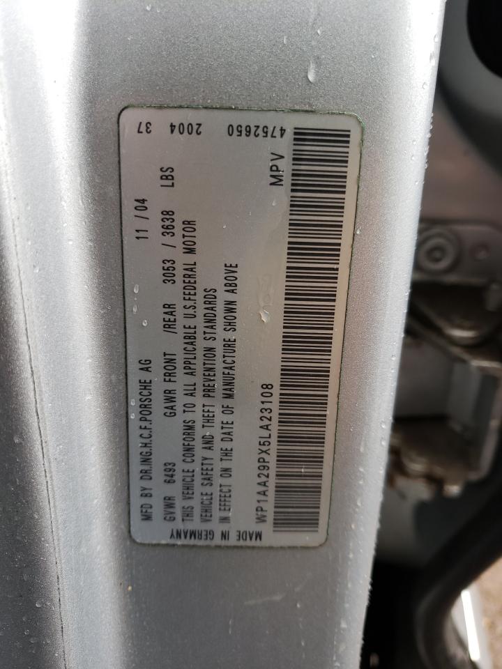 Photo 10 from auction – 2005 PORSCHE CAYENNE with VIN WP1AA29PX5LA23108