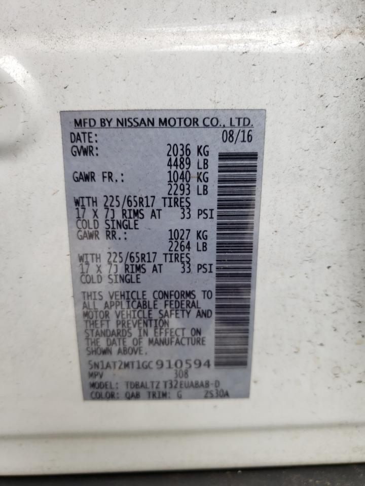 Photo 10 from auction – 2016 NISSAN ROGUE S with VIN 5N1AT2MT1GC910594